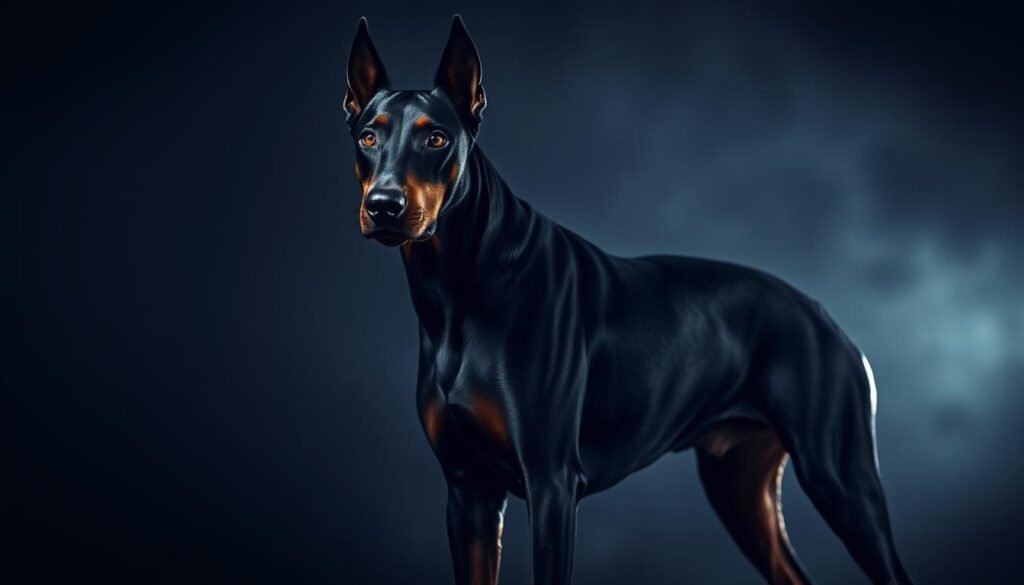 all black doberman