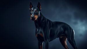all black doberman