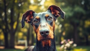 doberman with floppy ears