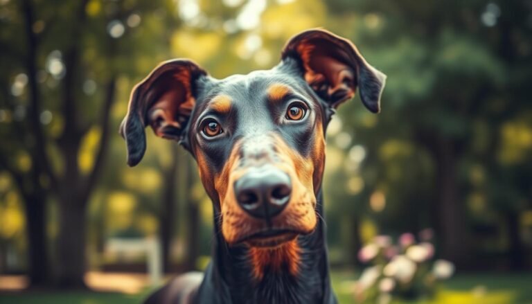 doberman with floppy ears